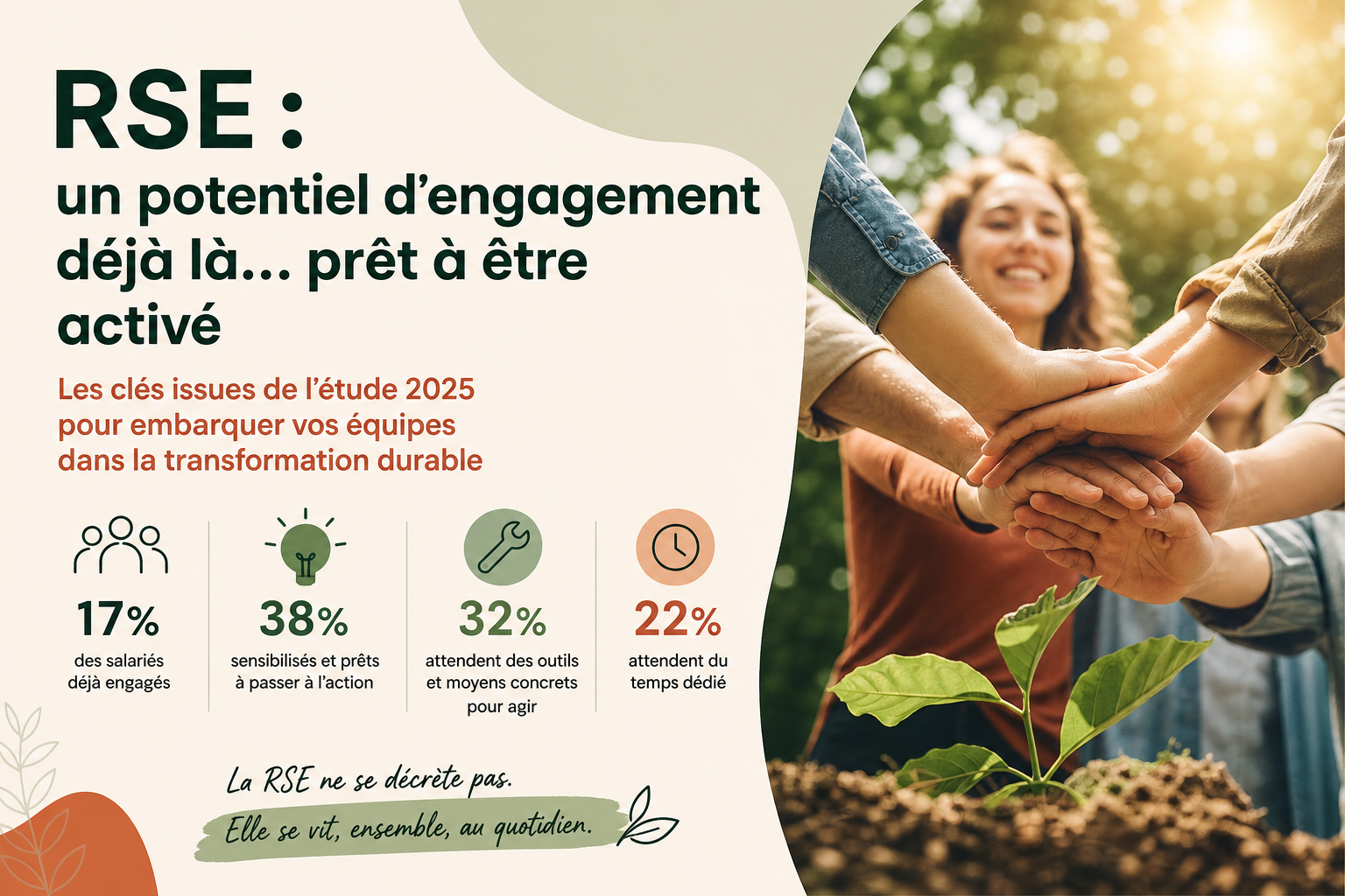 RSE : 38 % de vos collaborateurs sont prêts à s’engager ! Et si vous les aidiez à passer à l’action ?